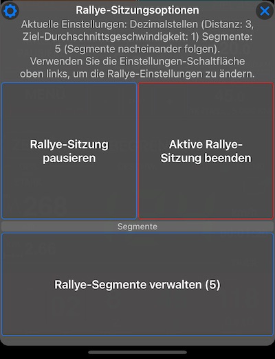 Rally-Flusssteuerungs-Menü