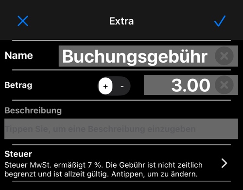 Der Extra-Editor mit der Steuerzeile