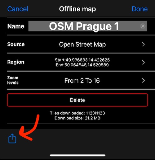 map-offline-share-button