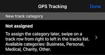 tracking settings, category section