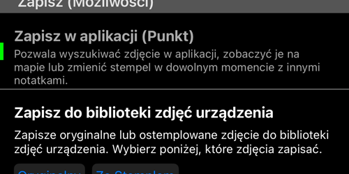 Miejsca zapisu; kopie opuszczające aplikację mają własny wybór między Oryginałem a wersją ostemplowaną