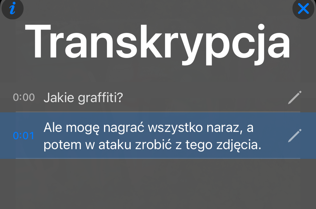 Świeżo rozpoznana transkrypcja ze źle usłyszanym pierwszym wierszem i błędnym ostatnim słowem
