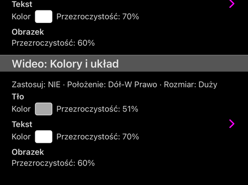 Tło, tekst i obraz, każde z własnym kolorem i własną przezroczystością