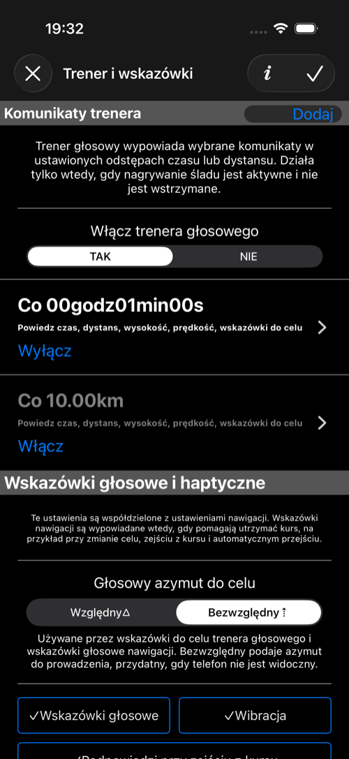 Komunikaty trenera głosowego