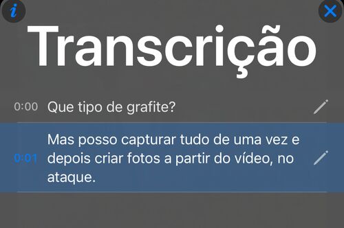 Transcrição recém-reconhecida com a primeira linha mal entendida e a última palavra errada