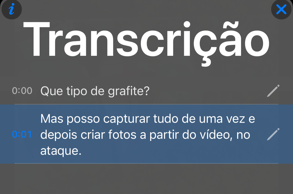 Transcrição recém-reconhecida com a primeira linha mal entendida e a última palavra errada