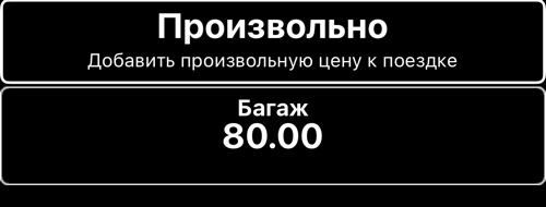 Список экстра-платежей с позицией «Багаж» на 80