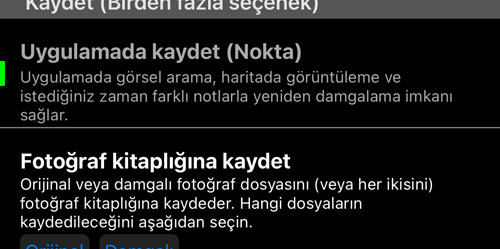 Kayıt hedefleri; uygulamadan çıkan kopyaların her birinin kendi Orijinal ve damgalı seçimi vardır
