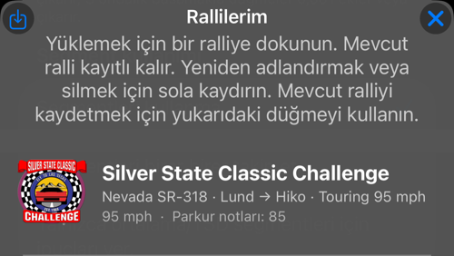 Yeni kaydedilen kitabı gösteren Rallilerim