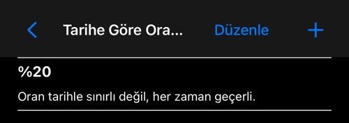 Tarih aralığına göre oran listesi