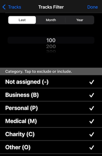 bộ lọc chuyến đi
