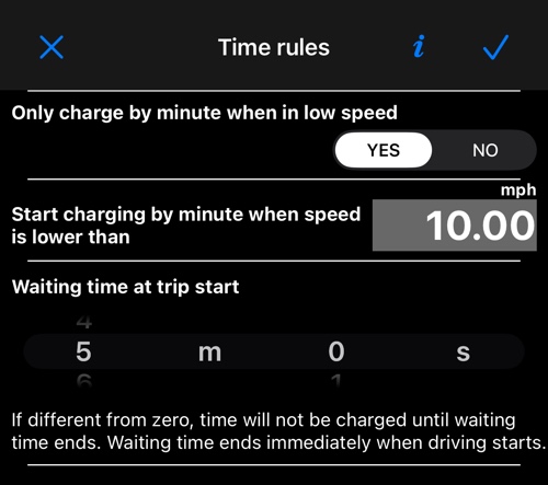 Màn hình Time rules