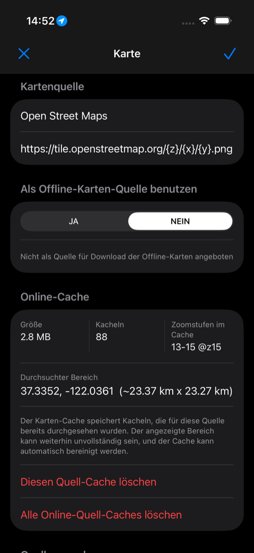 Editor für Online-Kartenquellen