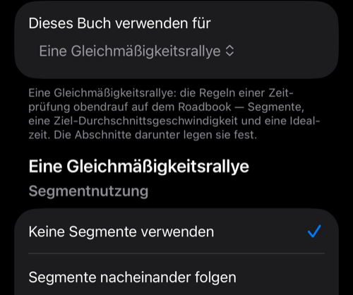 Dieses Buch verwenden für auf Eine Gleichmäßigkeitsrallye, darunter die Segmentnutzung