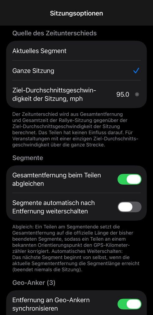 Sitzungsoptionen: Quelle der Off-Perfect-Time, Segmentverhalten und Geo-Anker