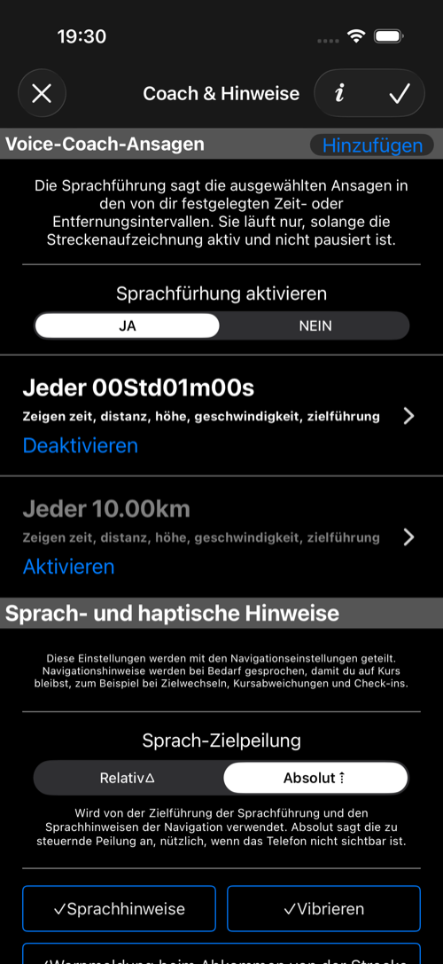 Voice-Coach-Ansagen
