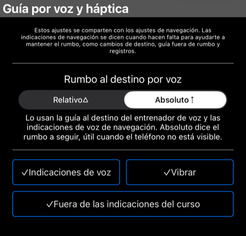 Guía de voz y háptica