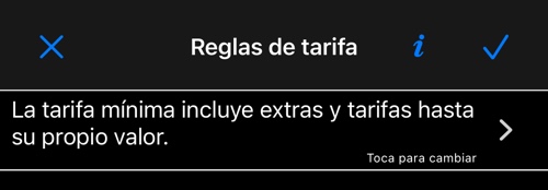 La tarifa mínima cubre hasta su propio valor — Reglas de tarifa