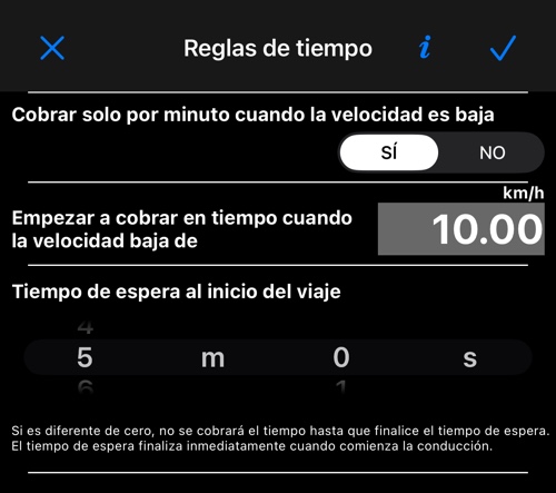 La pantalla Reglas de tiempo: el interruptor de baja velocidad, el umbral y el tiempo de espera