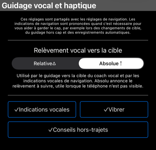 Guidage vocal et haptique