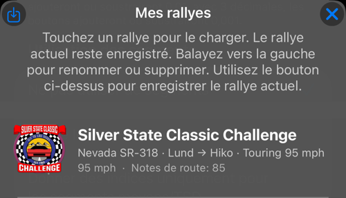 Mes rallyes avec le livret nouvellement enregistré