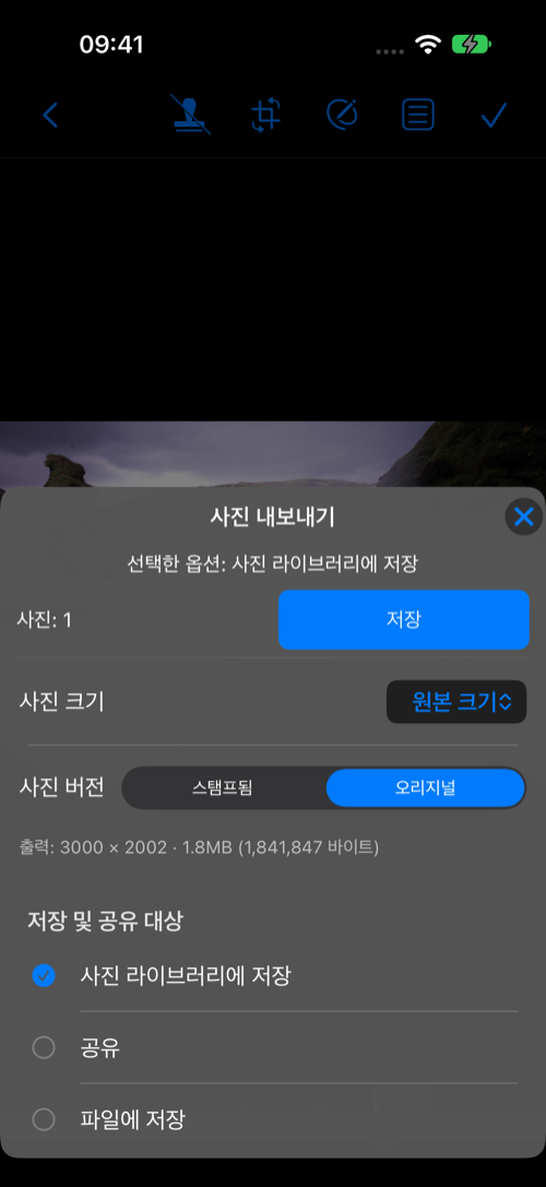 사진 내보내기: 크기, 버전 및 대상