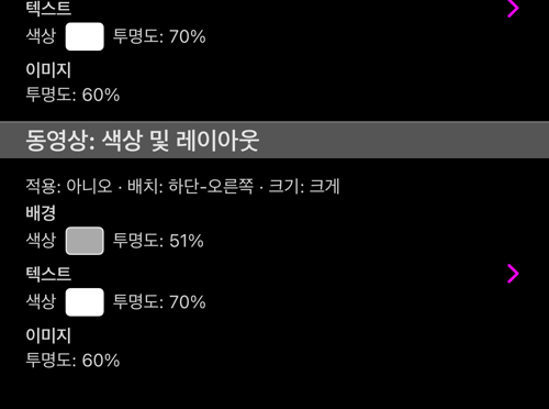 배경·텍스트·이미지, 각각의 색상과 투명도