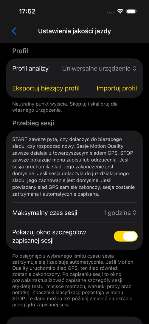 Ekran ustawień Camera Rig