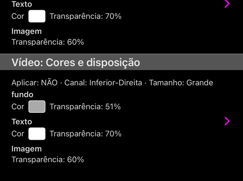 Fundo, texto e imagem, cada um com sua cor e sua transparência