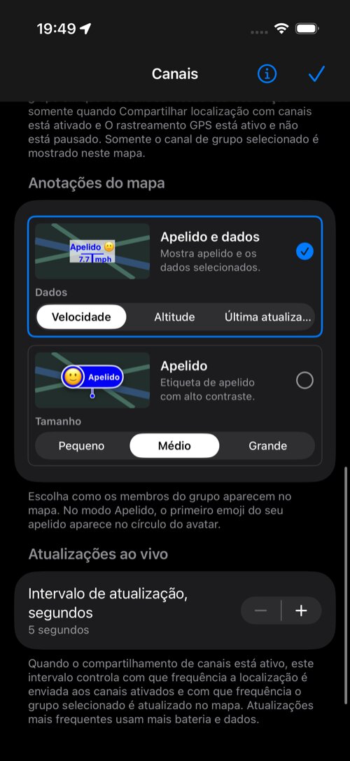 Anotações do mapa