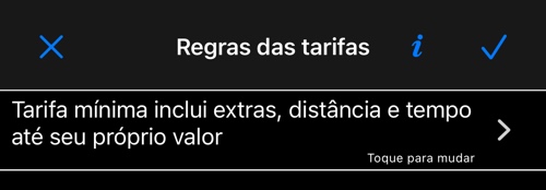 A tarifa mínima cobre até seu próprio valor — Regras das tarifas