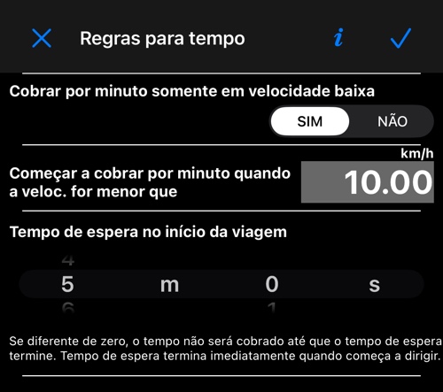 A tela Regras para tempo: o interruptor de baixa velocidade, o limite e o tempo de espera