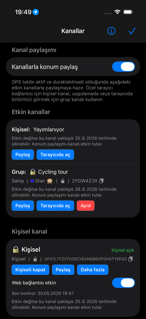 Kanal ayarları