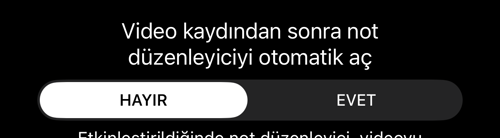 Aynı ekran, Video seçiliyken