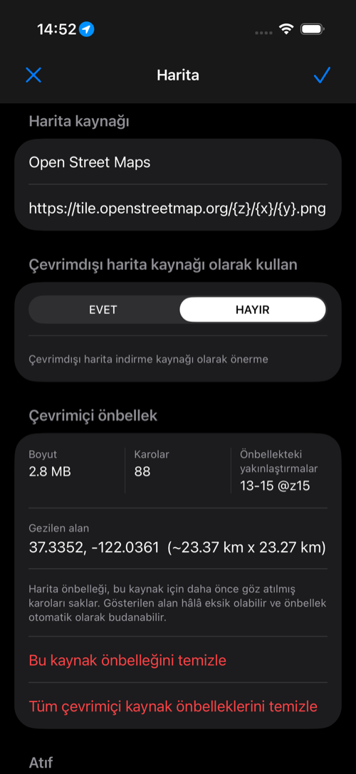 Çevrimiçi harita kaynağı düzenleyicisi