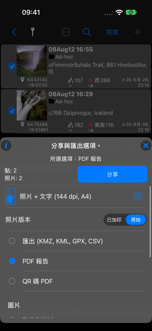 顯示頁面版面與 DPI 的 PDF 報告